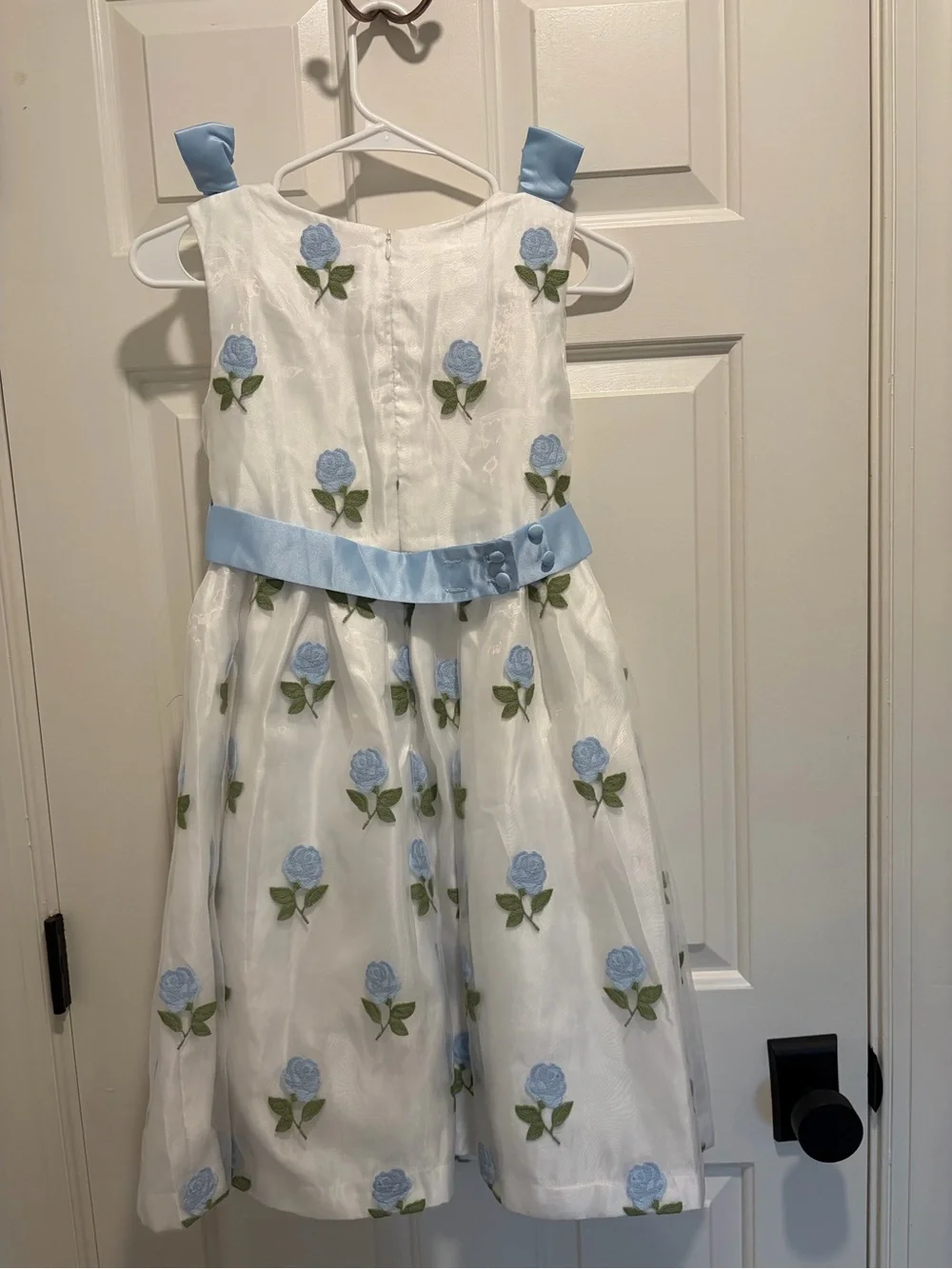 RACHEL RILEY US BLUE ROSE EMBROIDERED ORGANZA DRESS 10Y
